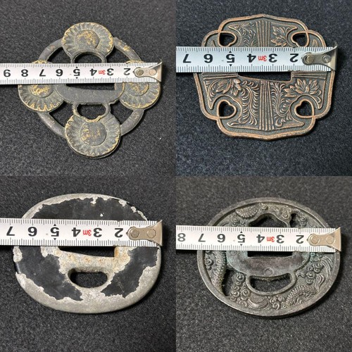 Japanese Antique Tsuba Lot of 12 Copper Iron Alloy Sword Guards Collectible - Bild 4 von 8