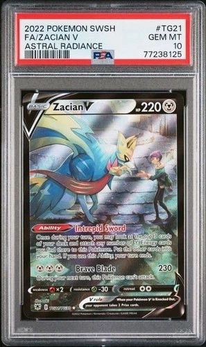 [PSA 10] Zacian V TG21/TG30 Swsh10: Astral Radiance Trainer Gallery Holo