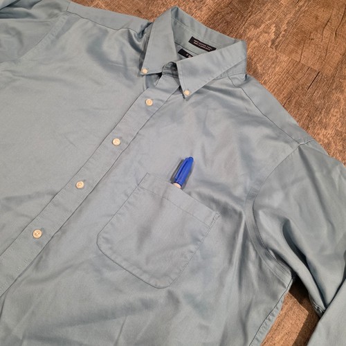 IZOD Cotton Twill Herren Langarm Button Down türkis Hemd Größe XL - Bild 3 von 10