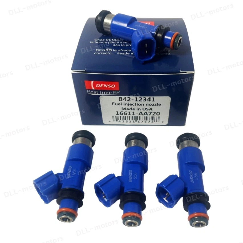 4 NEW DENSO 565cc FUEL INJECTORS 16611-AA720 FOR WRX STI IMPREZA LEGACY 2.5L Foto 2 de 4