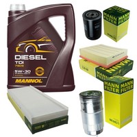 Mann Inspektionspaket Filterset 5L Mannol Diesel TDI 5W-30 FüR Audi A4 1.9