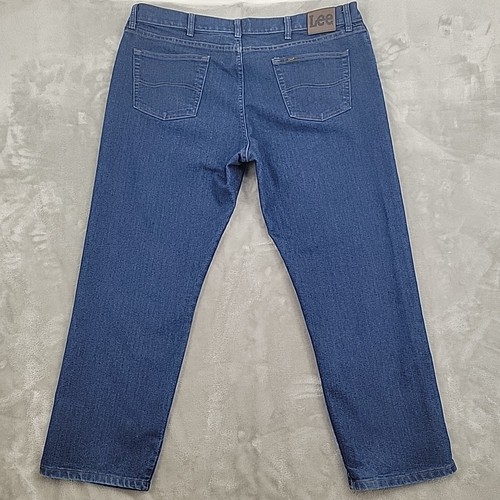 Lee Regular Fit Mens Jeans Size 42x30 Dark Blue Soft Denim - Picture 3 of 11