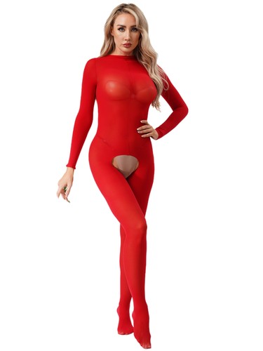 Damen Body Erwachsene Einteiler offener Schritt Bodystockings hochelastisch sexy - Bild 38 von 63
