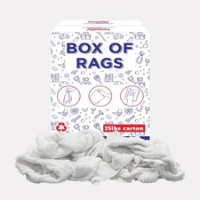 Recycled White Terry Towel Cleaning Rags 25 lbs. Box Multipurpose Wiping Towels