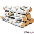 Fake Fireplace Logs Set 7pcs Ceramic Fiber Birch Wood Gas Fire Pits Inserts New