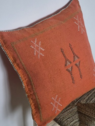 Moroccan Cactus Sabra Silk Handmade Pillows Cushion Cover, Boho, Berber - Picture 9 of 9