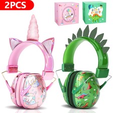 Kids Unicorn Dinosaur Noise-Reducing Headphones Foldable Adjustable Earmuffs