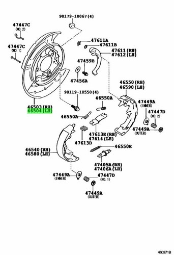 OEM Genuine TOYOTA ALTEZZA GITA LEXUS IS300 PLATE PARKING BRAKE LH 46504-30090 - Picture 2 of 2