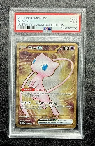 Pokemon Card Mew Ex 205/165 Secret Rare Scarlet Violet Pokemon 151 PSA 9 Metal