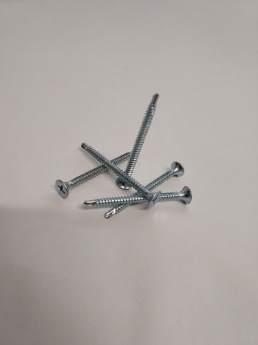 (50 pcs) Phillips 6x 47mm/1.655" Long Steel Flat Head Self-Drilling Screw Zinc - Picture 2 of 4