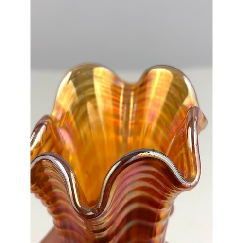 VTG Marigold Ripple Carnival Glass Vase Imperial Glass 8" - Picture 4 of 19