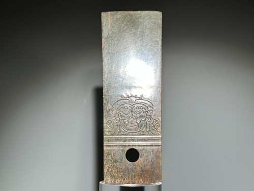 Raro "Shi Jia He" Cultura Antiguo Jade Tallado Dios Persona Diseño Hacha "Yue" L 14.1 cm - Imagen 1 de 24