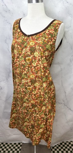 Vestido de casa floral vintage años 70 hecho a mano Cottage Ditsy naranja M/L Cottagecore - Imagen 12 de 15
