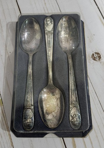 Vintage WM Rogers Präsident Silber Teller Löffel Washington, Adams, Jefferson  - Bild 5 von 9