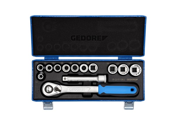 Gedore SteckschlüSselsatz, Set 13Tlg, 6-/12-Kant, 1/2 Zoll, 10-24Mm, Werkzeug,-image