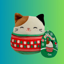 Cam the Calico Cat NWT - Squishmallows Christmas Holiday Plush 5"