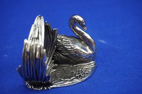 Anillo servilleta cisne colección 1824 placa de plata Reed & Barton #1818- nuevo en caja - Imagen 3 de 13