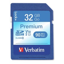 Verbatim 96871 Class 10 32 GB - 90 MB/S Read Speed Prem SDHC Memory Card New