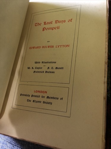 Bulwer Lytton Édition de Luxe Limited 4 Vol Set Last Days of Pompeii Zanoni 1890 - Bild 11 von 12