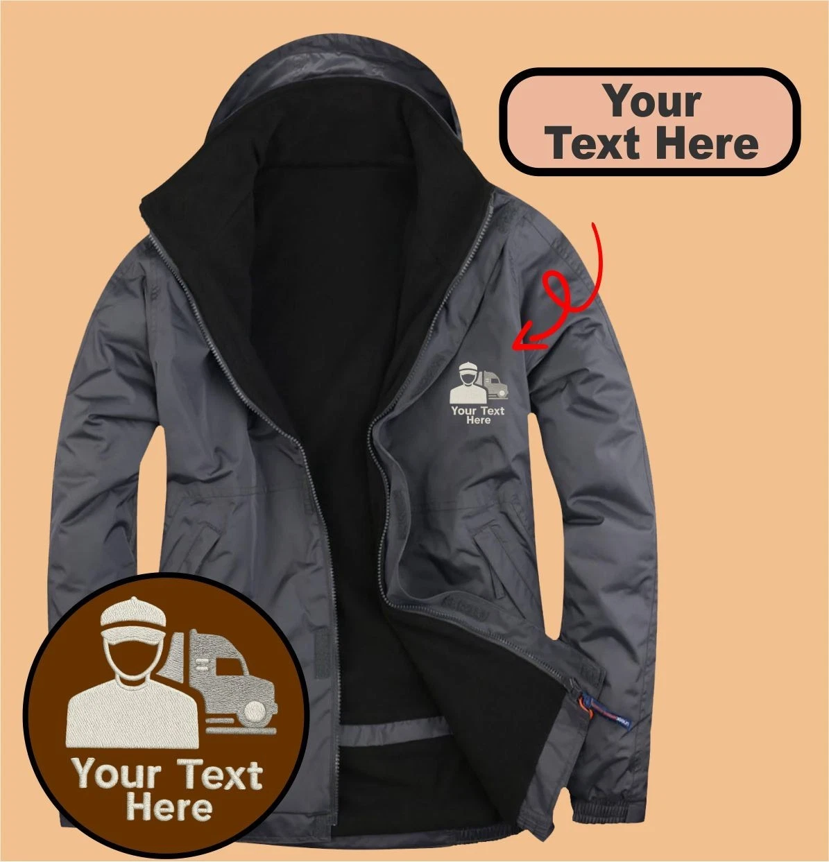 Personalised Embroidered Outdoor Jacket with Truck Driver Logo, Unisex Jacket
Opens in a new window
