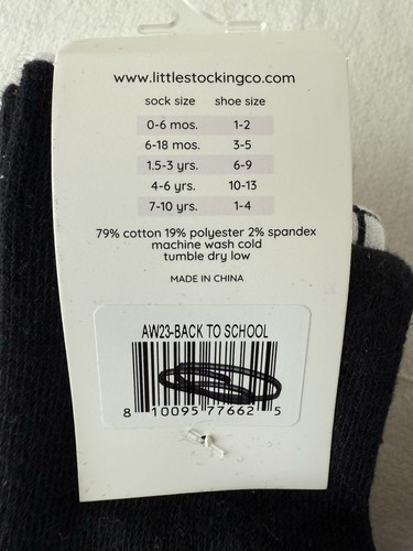 LOT 6 pairs Little Stocking Co Size 7-10 Y Knee High Socks NWT Back to School - Picture 5 of 7