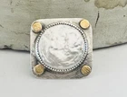 Vintage Mid Century Studio Ring Brutalist Sterling Silver 925 Abstract Modernist