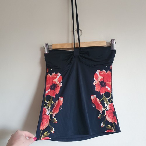 George Womens Black Tankini Floral Swimming Costume Bikini Bottoms UK 8