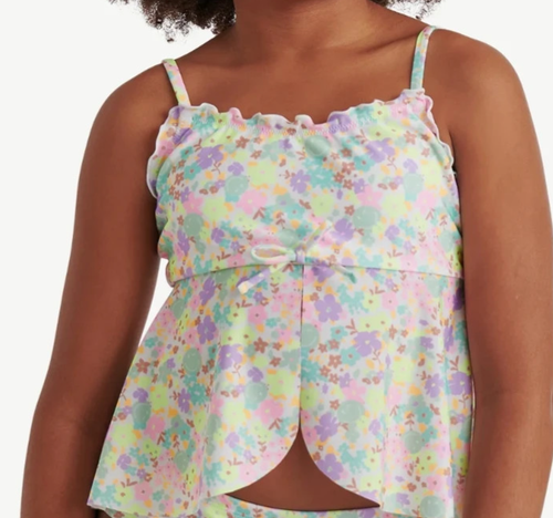 Justice Girls size L 12-14 Retro Ditsy Tankini ONLY TOP UPF50+ Multicolor NEW - Picture 3 of 19