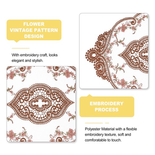 4er-Pack 12x17 Zoll Tischset ovale französische Häkeldeckchen Untersetzer Kaffee - Bild 3 von 7
