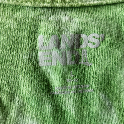 Lands End Blue Green Tie Dye Long Sleeve Crewneck Tee Size Large 10/12 Youth - Picture 5 of 8