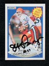 BAS 1990 Fleer Jeff George #347 Beckett Auth Sticker Auto Rookie RC