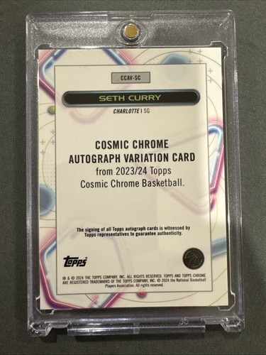 Seth Curry 2024 Topps Cosmic Chrome Basketball Gold Interstellar /50 Auto - Picture 2 of 2