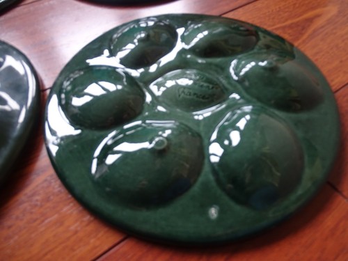 FOUR AMAZING PLATES OYSTER LEMON SHELLS MAJOLICA SAINT CLEMENT FRANCE - Picture 9 of 11