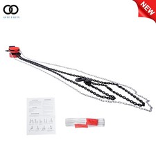 3 Ton 6600 Lbs Capacity Hand Chain Hoist 10 Feet with 2 Heavy Duty Hooks Red