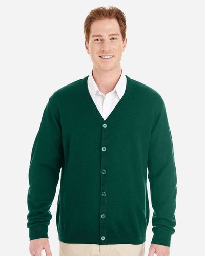 Jersey acrílico Harriton para hombre Pilbloc cuello en V botón cárdigan suéter M425 XS-6XL - Imagen 3 de 6