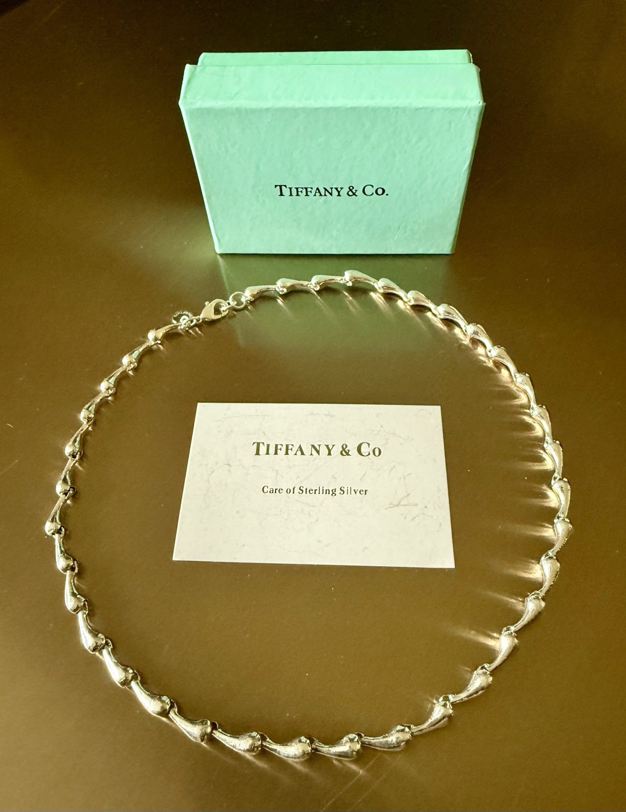 Sterling Silver Continuous Teardrop Necklace G2U - image 3