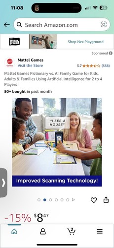 Pictionary vs. AI Board Game A.I. Artificial Intelligence Board Game Mattel - Picture 2 of 5