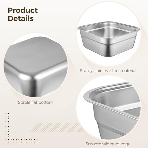 Stainless Steel Washing Up Bowl, Multi-Purpose Dish Tub for Sink, Large Squar... - Picture 4 of 6