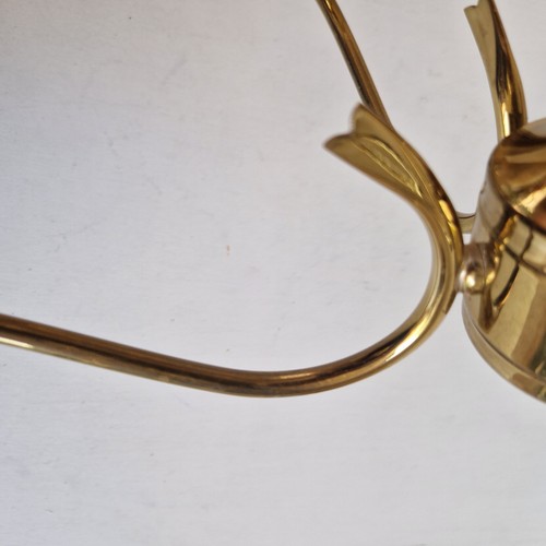 Vintage Mid Century BECo 5 Arm Brass Chandelier Style Ceiling Light Fitting - Picture 20 of 21