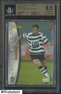 2002 03 Panini Futebol Portugal Soccer #137 Cristiano Ronaldo RC Rookie BGS 9.5