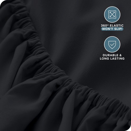 Bare Home 24" Deep Pocket Fitted Sheet - Premium 1800 Microfiber - Picture 46 of 102