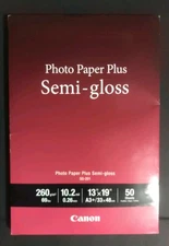 Canon SG-201, 13 x 19 in Semi-Gloss Printer Photo Paper, 50 Sheets New