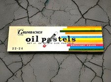 Vintage Grumbacher 24 Artists' Size Oil Pastels Brilliant Color Made In USA