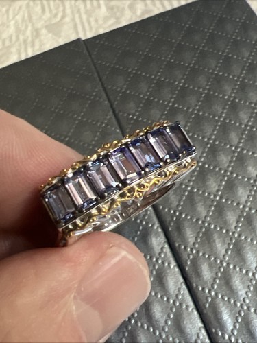 Gems En Vogue Sz10 Sterling Palladium Tanzanite Gemstone Ring 8.7g #JG32
