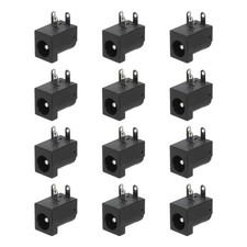 12pcs DC5525 Power Jack, 30V 0.5A 9x14.2x15mm 3 Pin, Black