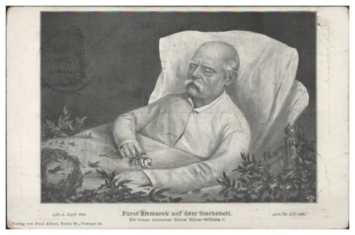 V9298/ BIsmarck auf dem Sterbebett Trauer AK 1898