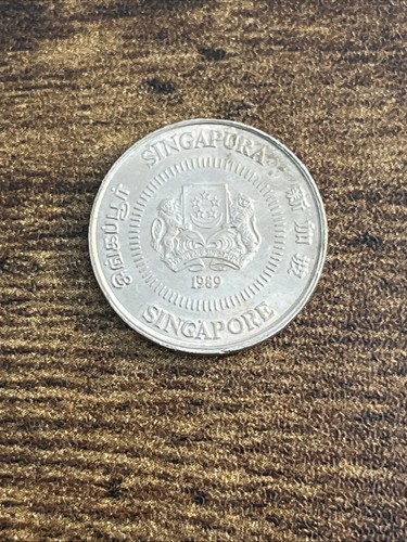 1989 Singapore 10 Ten Cents Actual Coin TB192* - Imagen 3 de 3