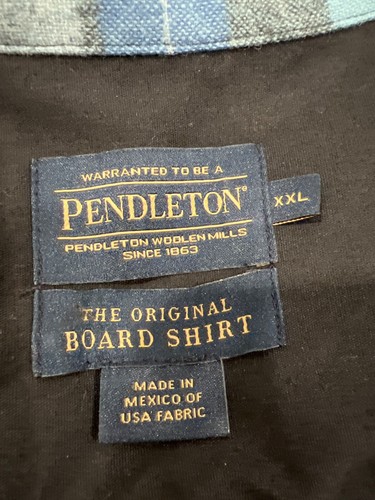 PENDLETON ORIGINAL BOARDHEMD SURFBLAU KARIERT WOLLE HERREN 2XL 189 $ - Bild 4 von 5