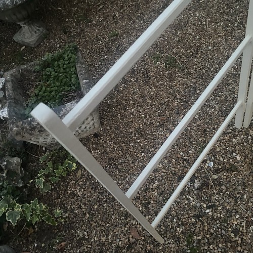 Vintage Wooden Folding Airer Clothes Horse Drying Rack Grey Paint Rustic Country - Picture 15 of 24