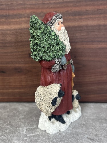 Estatuilla de adorno de árbol de oveja Papá Noel de campo trasero plano de junio McKenna 1995 de colección - Imagen 2 de 8